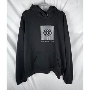 686 Knockout Premium Pullover Hoodie Men's XXL Black Logo Snowboard Sweatshirt